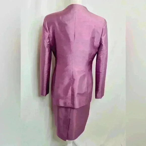 100 % Silk Vintage Rena Rowan Dress Suit, Dress size 8, Blazer size 4. - Picture 3 of 15